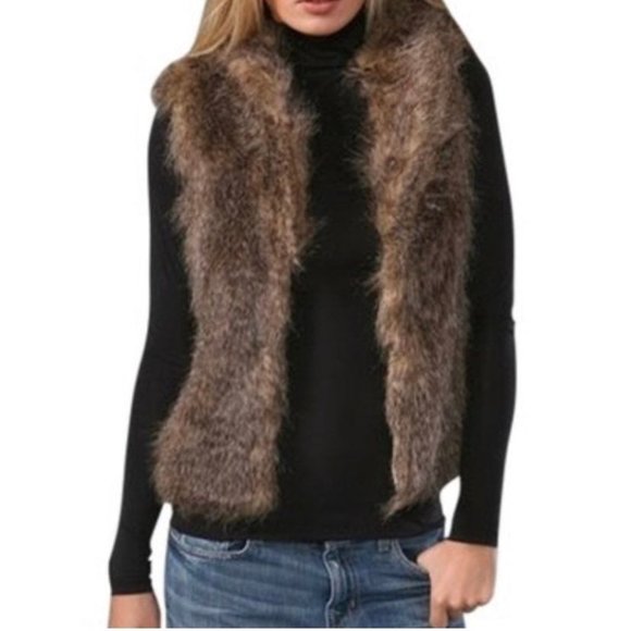 Brown Faux Fur Vest, Jack by BB Dakota, Sz Small EUC - Picture 1 of 4